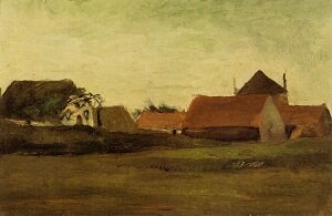 Винсент Виллем Ван Гог ранние работы. Фермерские домики в сумерках, Лоосдуинен близ Гааги 1883г ван-гог.рф